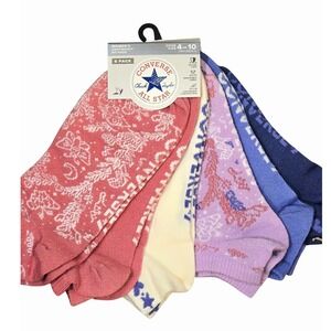 Converse 6-PK Butterfly Print/Solid Lightweight No-Show Socks